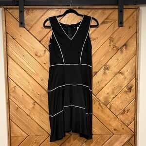 Banana Republic Black Sleeveless Dress White Piping
